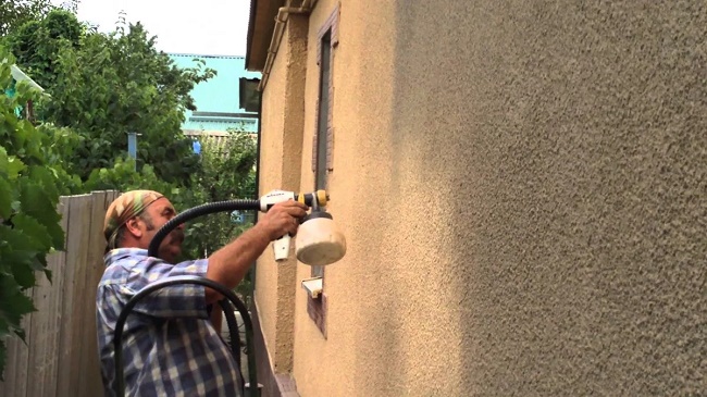 Нанесение шубы краскопультом